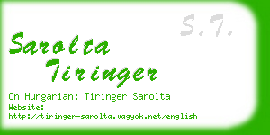 sarolta tiringer business card